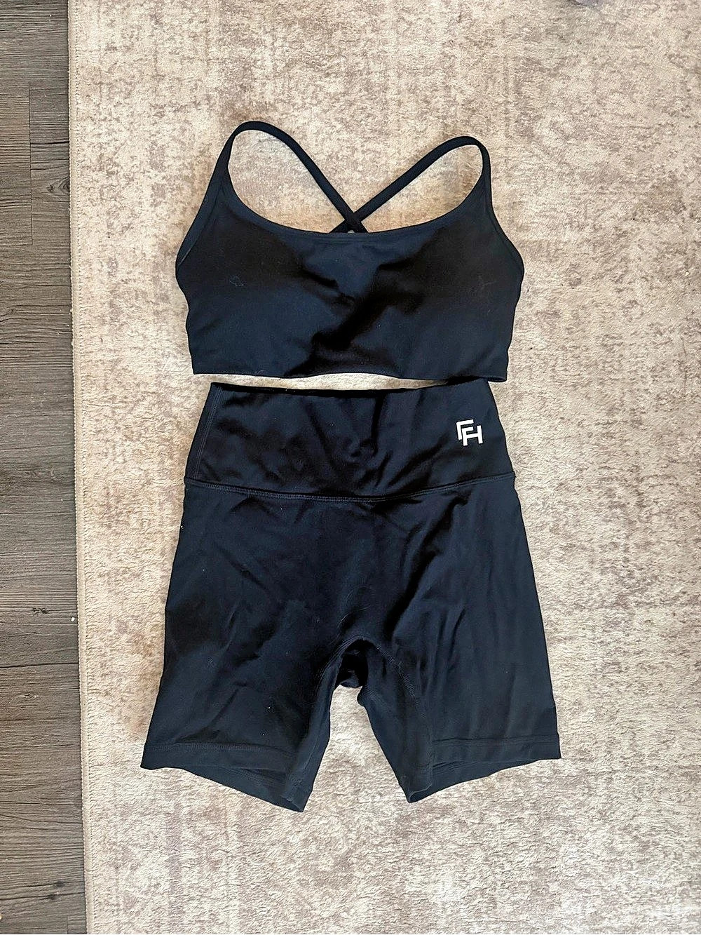 First Health Apparel Black Two-Piece Athletic Set